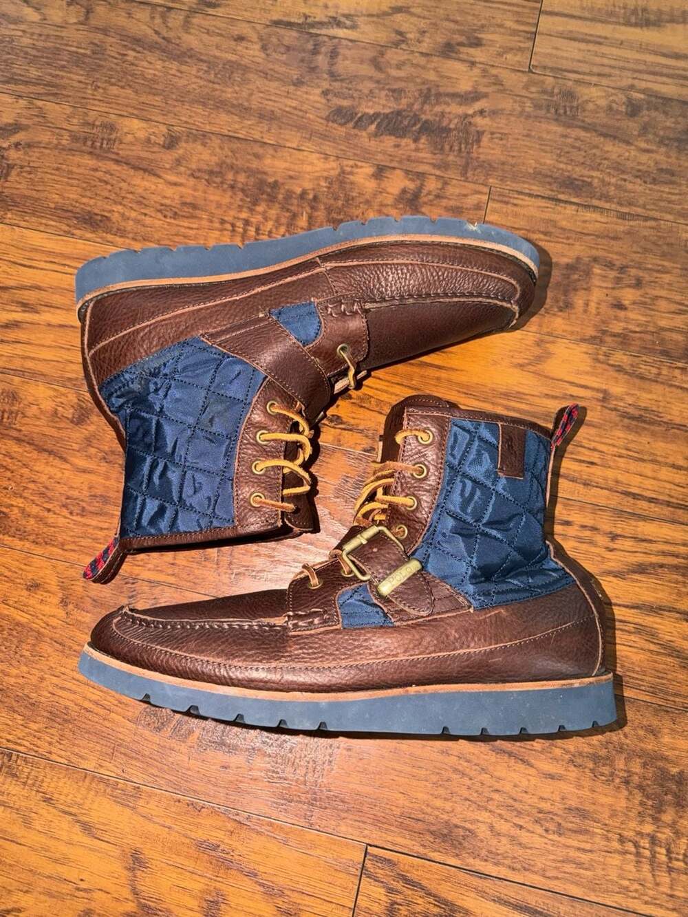 Polo Ralph Lauren Saddleworth III Quilted Leather Boots Size 12D